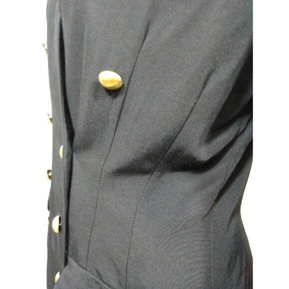 Vtg 80s 90s All That Jazz Blazer Size S Black Double Breasted Gold Buttons - Picture 9 of 11
